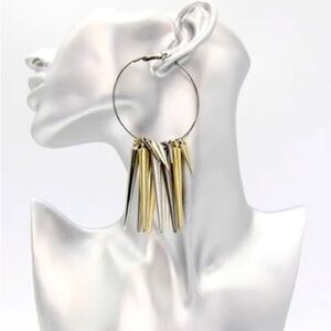 Spikes Hoop Earrings -pierced
(New)